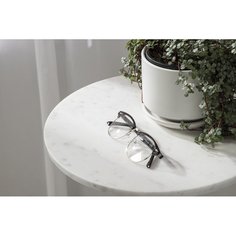 Mercer41 Cemil Genuine Marble Pedestal End Table & Reviews Wayfair